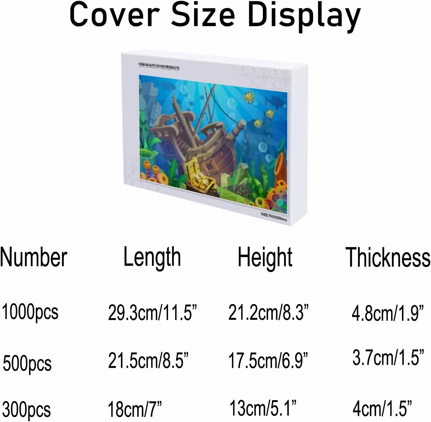 Kuizee Jigsaw Puzzle 500 Pieces Puzzle for Adults Underwater World Fish Coral Treasure Chest School Kids Teens Educational Intellectual Decompressing Funny Family Games 20.5X15 Inch