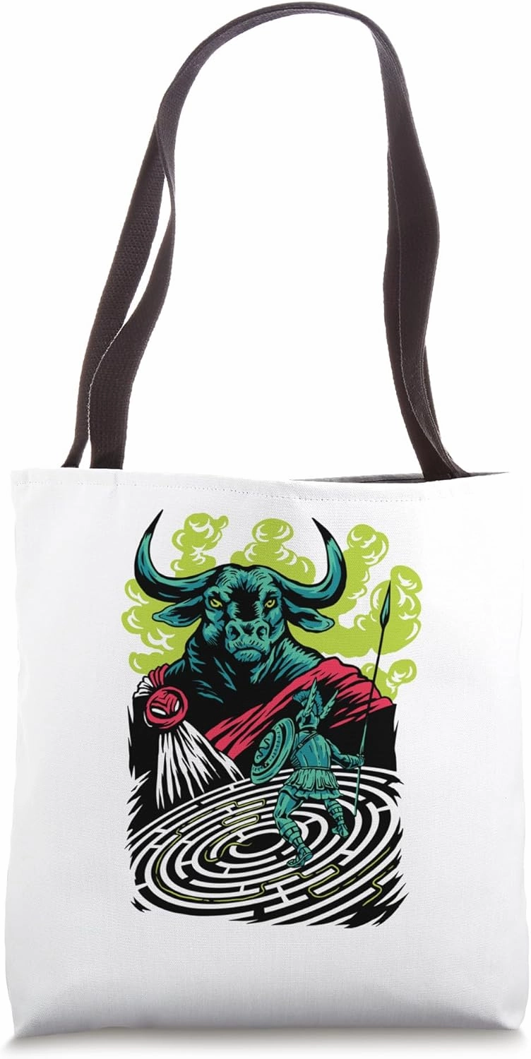 Labyrinth Conquest | Mythical Minotaurus Battle | MythoComix Tote Bag