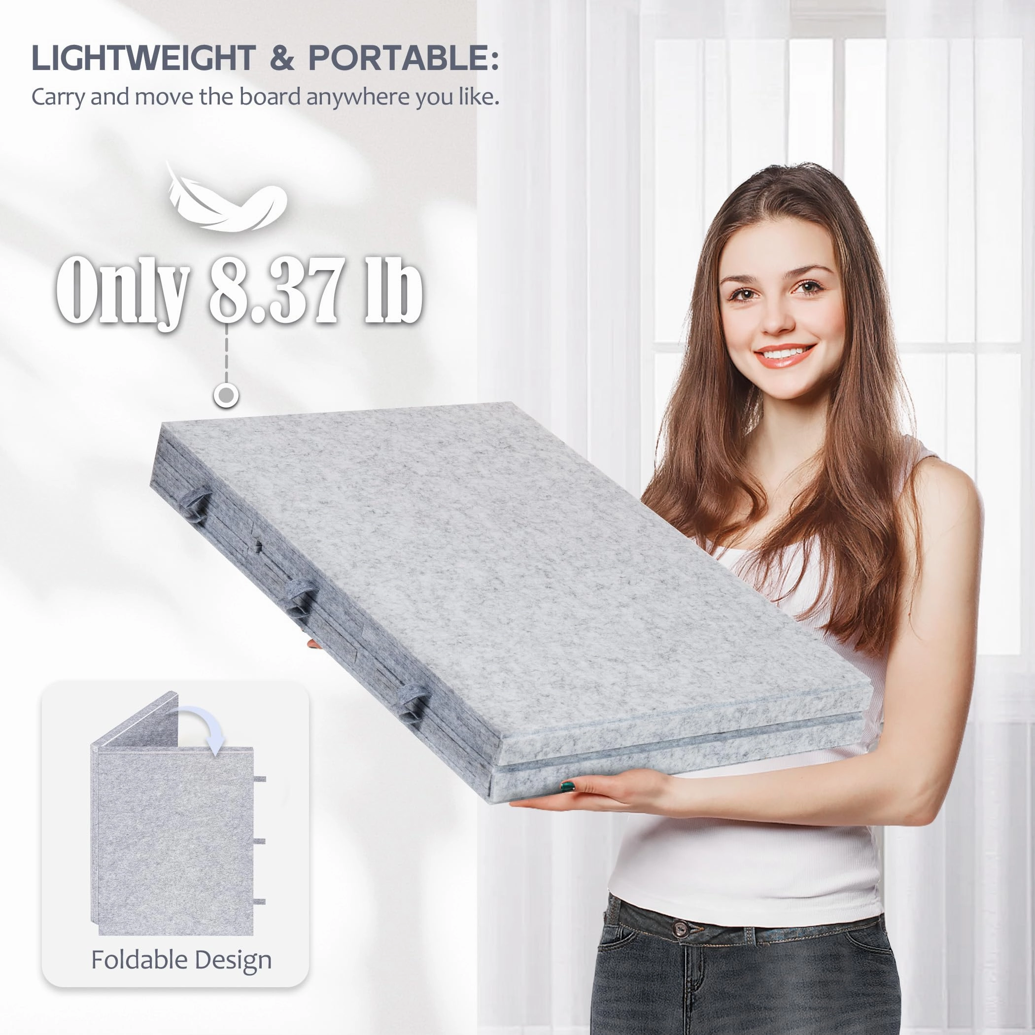 Lavievert 2000 Pieces Portable Jigsaw Puzzle Board with 6 Drawers & Trays, Tilting Puzzle Table with 2-in-1 Puzzle Stand & Cover, Lightweight Puzzle Storage Saver with Puzzle Easel- Light Gray