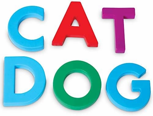 Learning Resources Jumbo Magnetic Uppercase Letters, ABCs, Early Letter Recognition, 40-Pieces, Large Magnetic Letters, Assorted Colors, Ages 3 