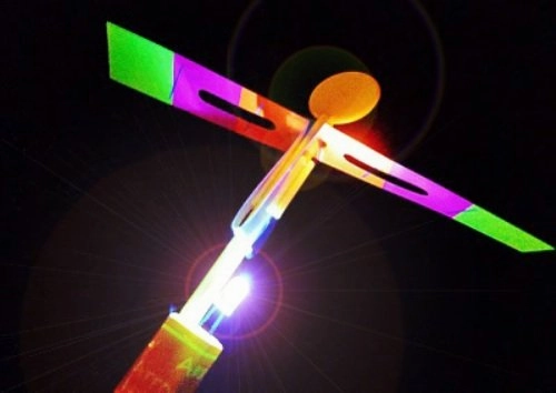 LED Light Up Glowing Slingshot Helicopter Flashing Bright Lights (10)