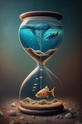 Little Fish in The Hourglass 1000 Piece Jigsaw Puzzle Suitable for All Groups of People Creative Fun Jigsaw Traditional Puzzles Perfect for Family Nights Game