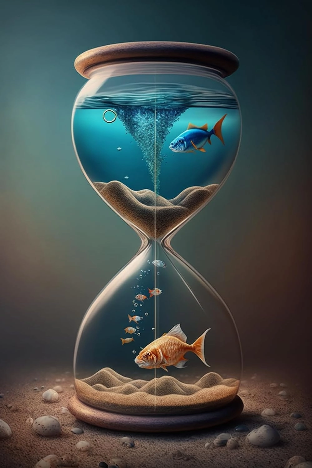 Little Fish in The Hourglass 1000 Piece Jigsaw Puzzle Suitable for All Groups of People Creative Fun Jigsaw Traditional Puzzles Perfect for Family Nights Game