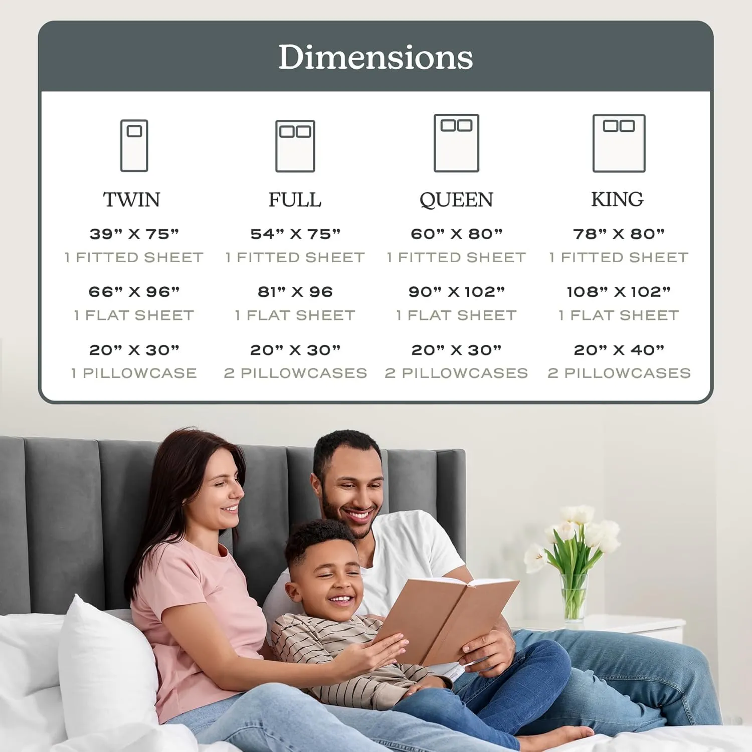 Lodge & Linen Flannel Sheets Queen Size Rich Cotton -High GSM Flannel Bed Sheet Deep Pockets - Warm & Cozy Flannel Sheet Set for All Seasons (Faded Snowflake)
