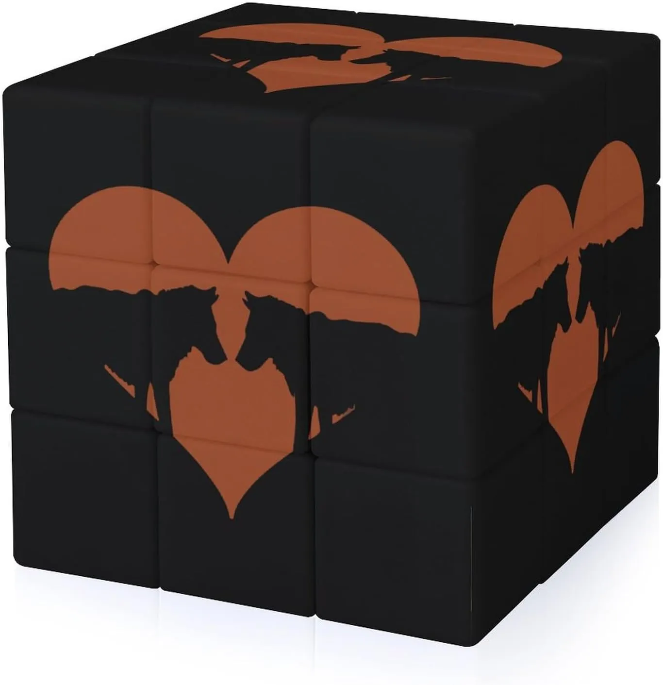 Love Wolf Funny 3x3x3 Cube Smooth Lightweight Puzzle for Adult Graphic Printing Travel