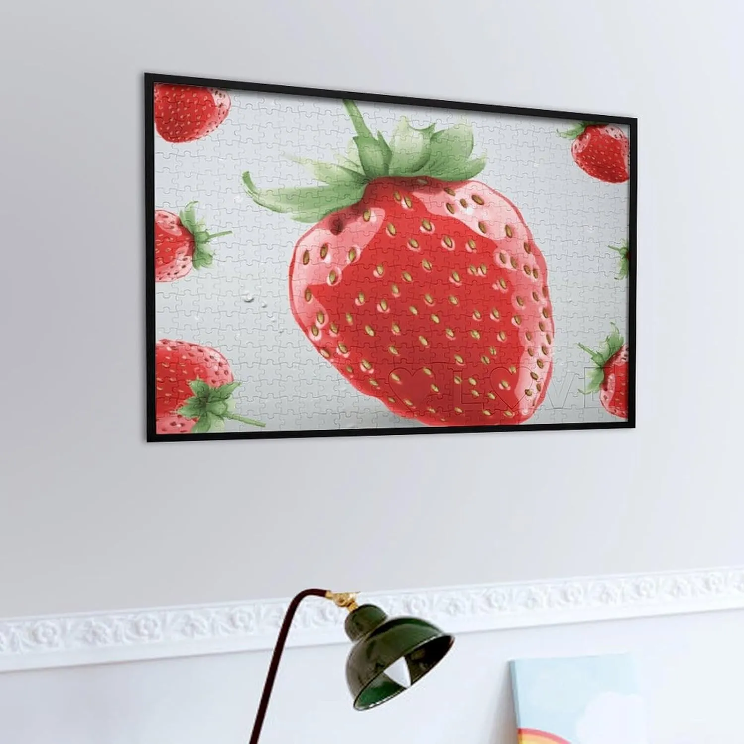Lovely Strawberry Puzzles 520 Pieces Personalized Jigsaw Puzzles Lovely Strawberry Photo Puzzle Challenging Picture Puzzle for Adults Personaliz Jigsaw with Storage Bag (20.5" X 15")