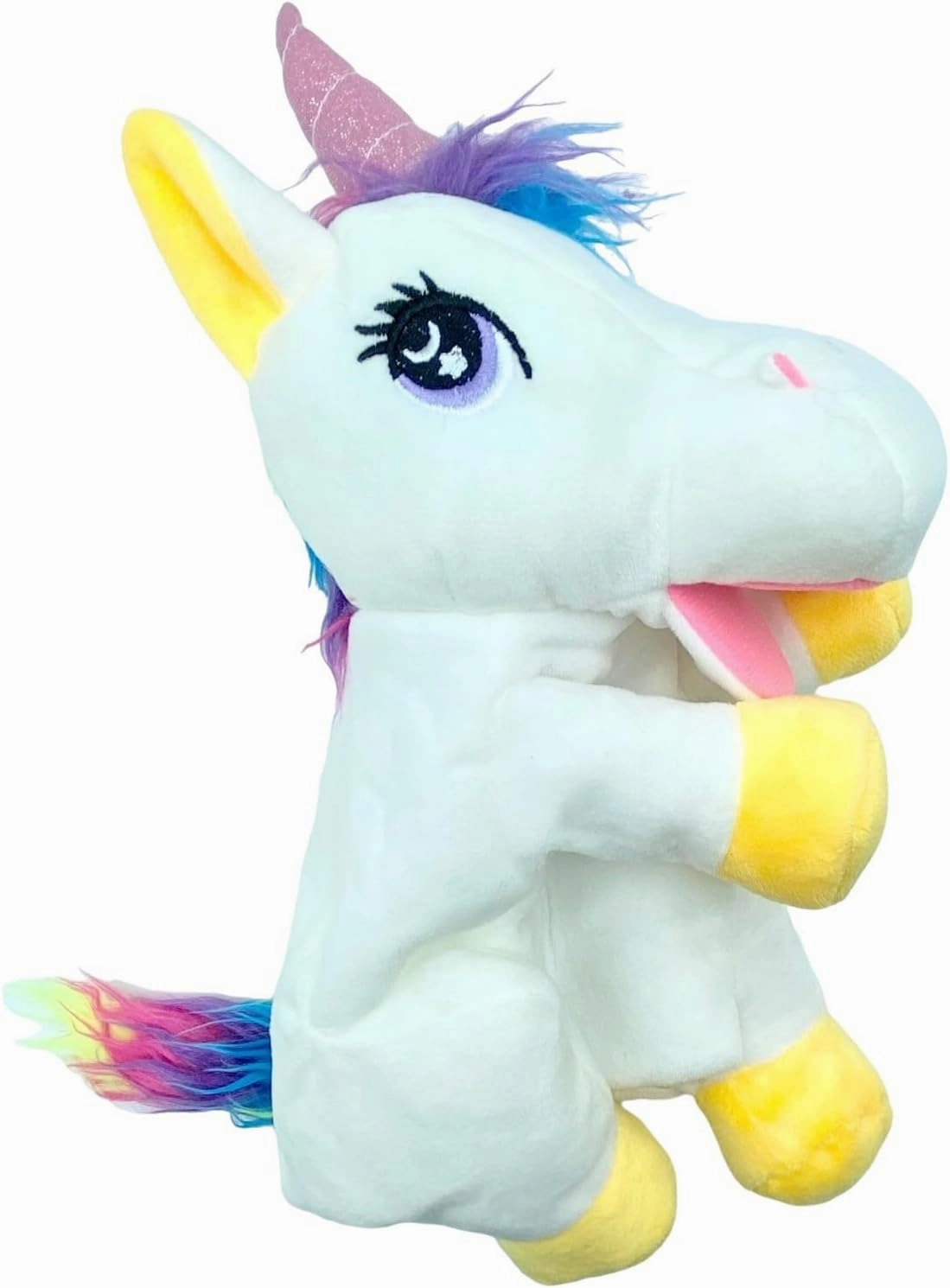 LUOZZY Unicorn Hand Puppet Plush Animal Hand Puppets Toys Parent-Child Interactive Toys (White)