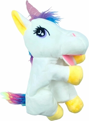 LUOZZY Unicorn Hand Puppet Plush Animal Hand Puppets Toys Parent-Child Interactive Toys (White)