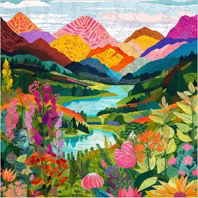Lycheepuzzles Wooden Puzzles for Adults, Vivid Mountain Landscape Wooden Jigsaw Puzzles for Adults, 200 Pieces Unique Shape Cut Wood Puzzles for Puzzle Lovers Creative Gifts for Family Friends