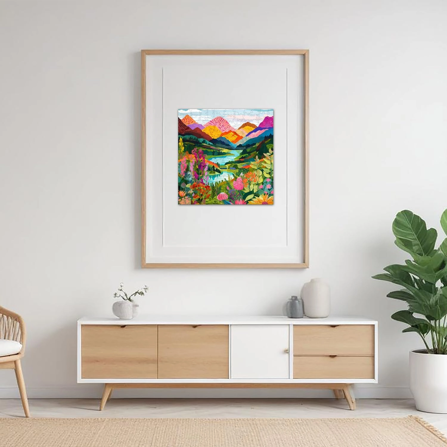 Lycheepuzzles Wooden Puzzles for Adults, Vivid Mountain Landscape Wooden Jigsaw Puzzles for Adults, 200 Pieces Unique Shape Cut Wood Puzzles for Puzzle Lovers Creative Gifts for Family Friends