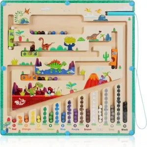 Magnetic Color and Number Maze, Montessori Toys for 3  Years Old, Wooden Puzzle Board, Learning Counting Educational Matching Toys
