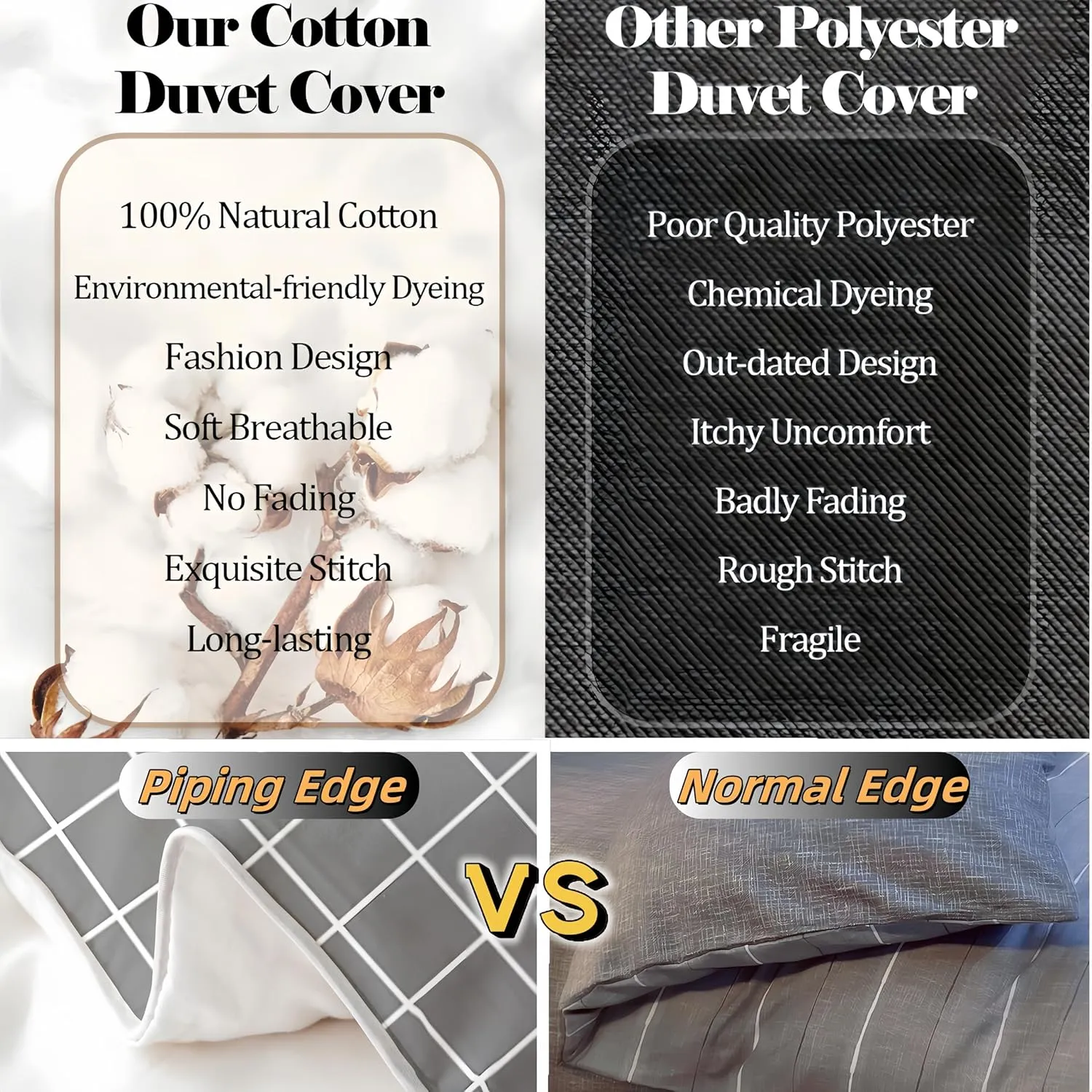 Manfei Wild Bear 100% Cotton Duvet Cover Twin,Rustic Lodge Cabin Jungle Pine Trees Comforter Cover(No Filler) for Kids Adults,Wild Animal Retro Brown Plaids Patchwork Bedding Set 2 Pcs