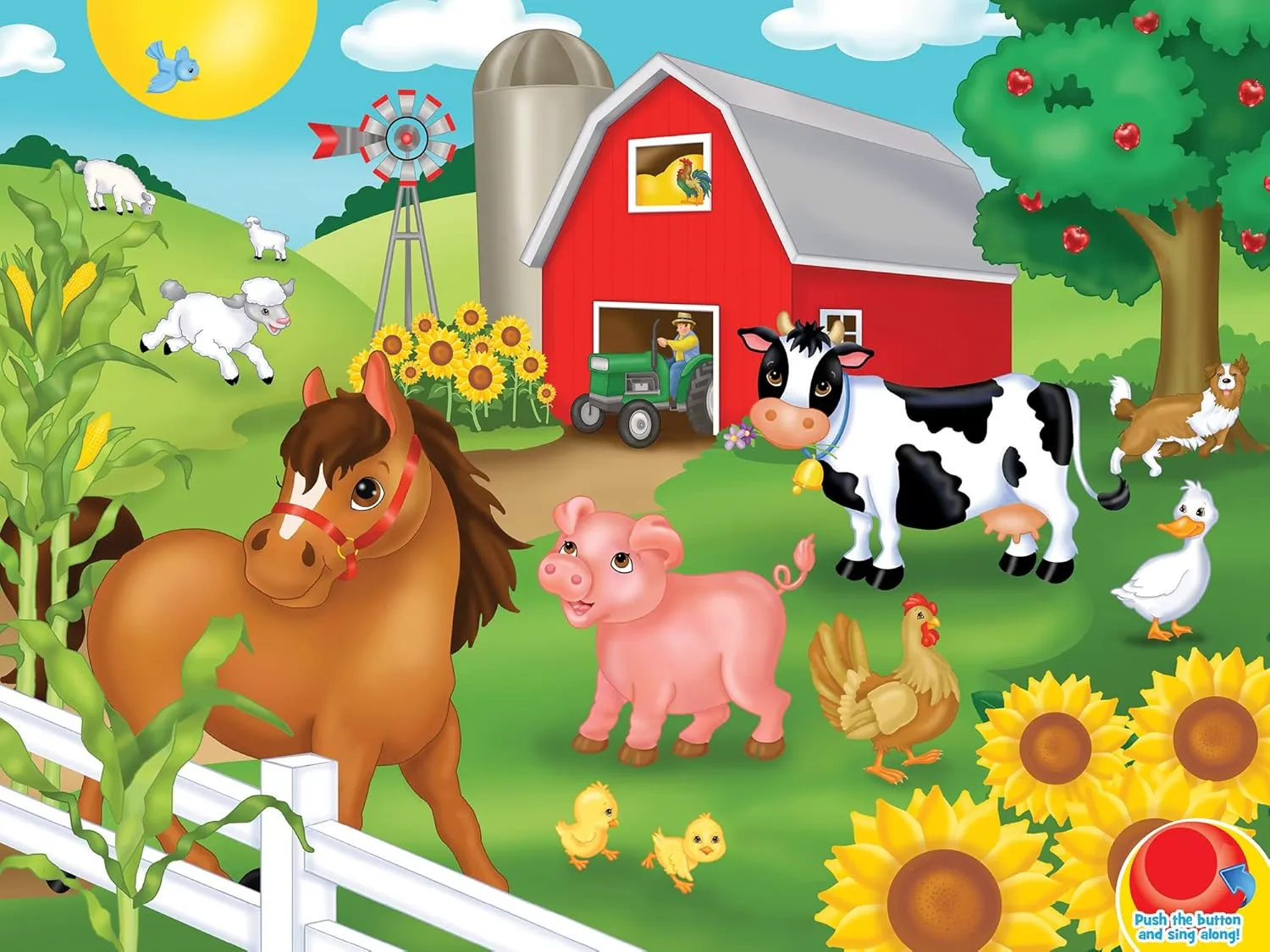 Masterpieces 24 Piece Old McDonald Sing-A-Long Sound Floor Puzzle for Kids - 18"x24"