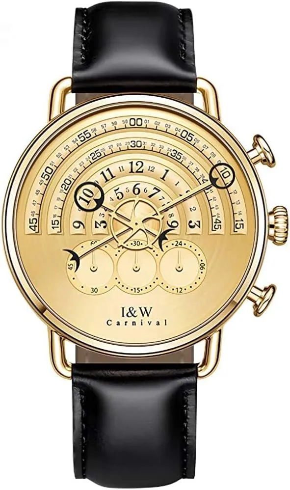 MASTOPMen's Watches Sapphire Leather Band Luxury Outdoor Military Classic Business Casual Waterproof Analog Quartz Wrist Watch for Men