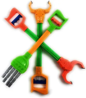 Matty's Toy Stop Deluxe 20" Galaxy Grabber, Robot Hand & Robot Claw Gift Set Bundle - 3 Pack