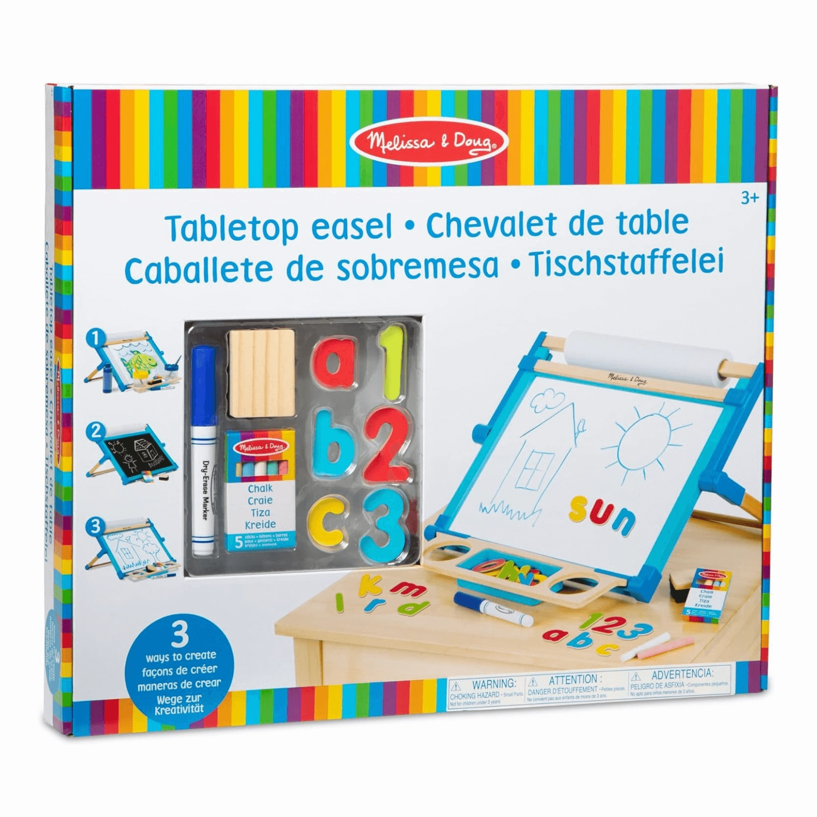 Melissa & Doug Double Sided Wooden Tabletop Easel Chalk Magnetic Art