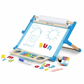 Melissa & Doug Double Sided Wooden Tabletop Easel Chalk Magnetic Art