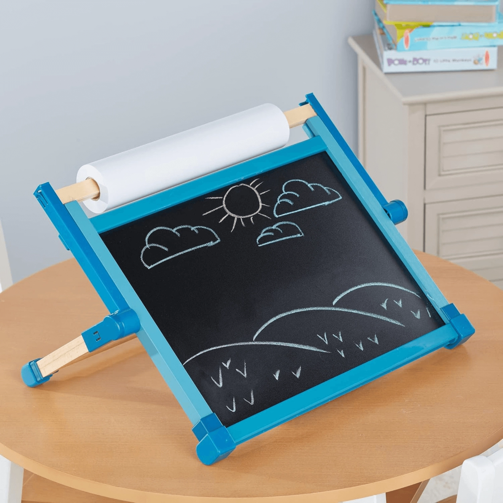 Melissa & Doug Double Sided Wooden Tabletop Easel Chalk Magnetic Art