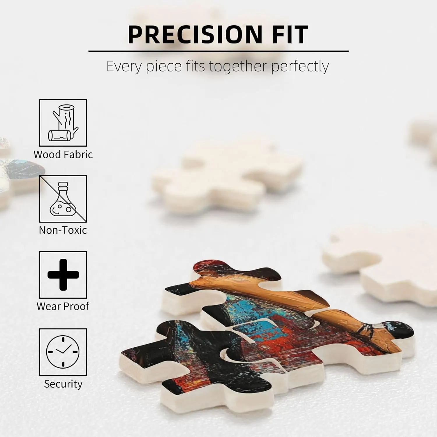 Men and Women at The Ball，500 Piece Adults Wooden Jigsaw Puzzle，, Set Against A Bold, Colorful, Abstract Backdrop，Creative Activity Hobbies，Party Events to Bring People Closer Together