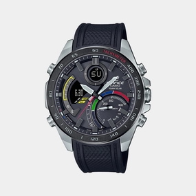 Men's Black Analog-Digital Resin Watch EX553