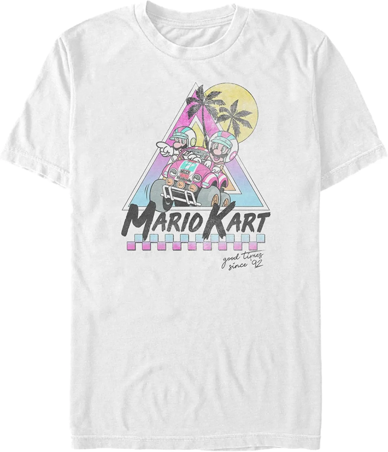 Men's Nintendo Mario and Luigi Retro Beach Race T-Shirt