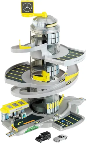Mercedes-Benz: Electric Car Park - Theo Klein, Electronic Parking Garage with Helix Elevator, Light & Sound, Includes 2 Toy Cars, Departure Ramp with Switches, Officially Licensed, Ages 3 