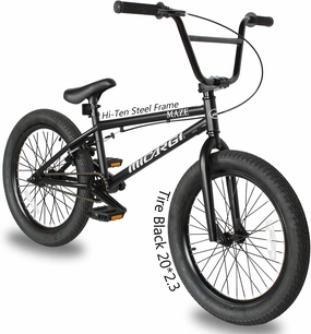 MICARGI Maze Cape Sidewalk BMX Bike, 20-inch Wheels, Hi-Ten Steel Frame, Micro Drive 25x9T BMX Gearing