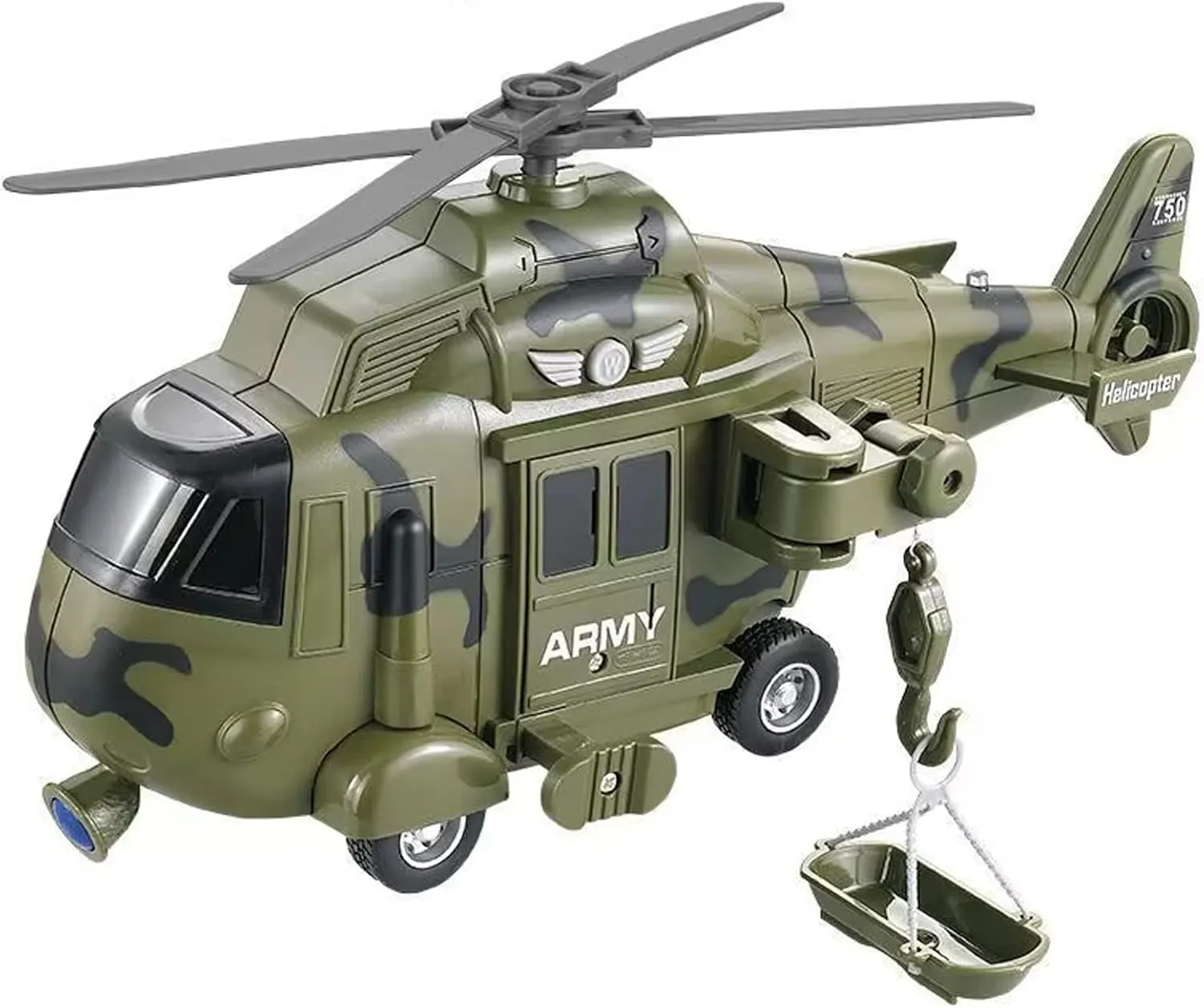 Military Helicopter Toy with Lights and Sound Sirens,Friction Powered Boys Army Toys,Rescue Vehicles Toys for Kids Aged 3 and Up,Best Toddler Kids Boys Gifts