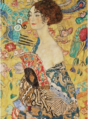 MISITU Jigsaw Puzzles 2000 Pieces for Adults Lady with Fan by Gustav Klimt Challenging Difficult Puzzles Christmas Birthday Gift Game Toys 39.37 x 27.56 Inches