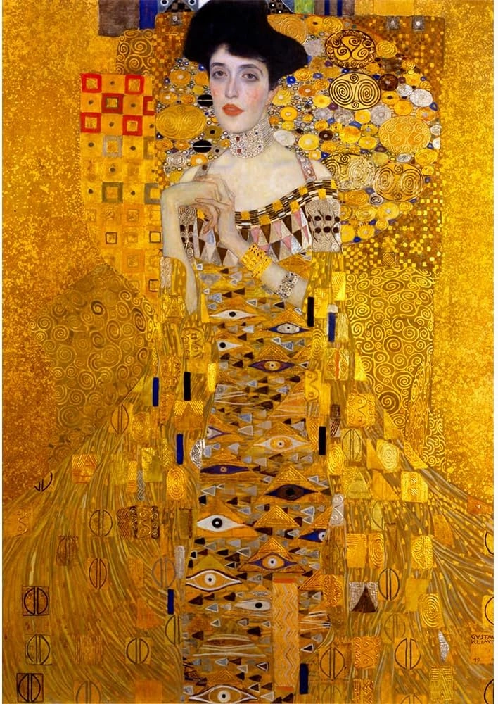 MISITU Jigsaw Puzzles 2000 Pieces for Adults Portrait of Adele Bloch-Bauer Gustav Klimt Challenging Difficult Puzzles Christmas Birthday Game Toys 39.37 x 27.56 Inches