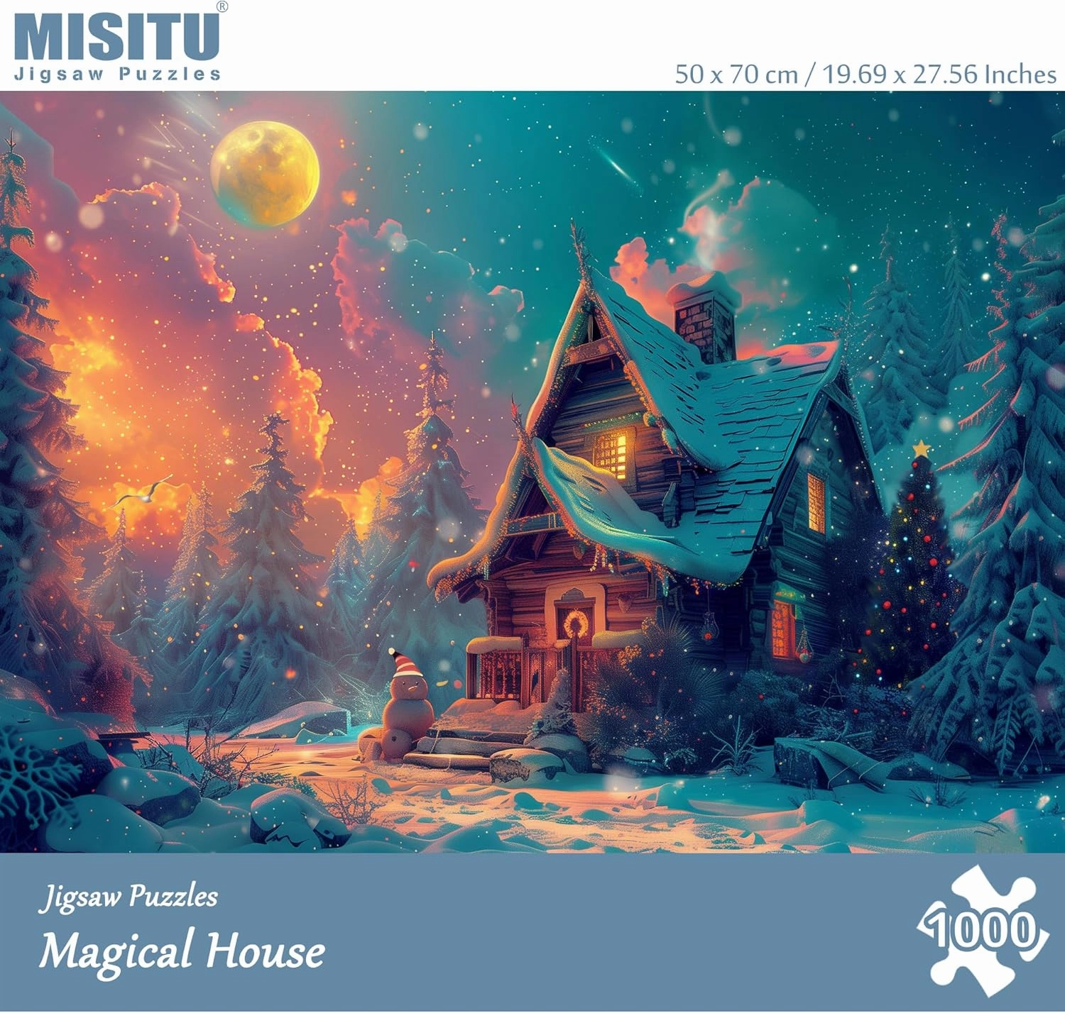 MISITU Jigsaw Puzzles for Adults Challenging Difficult Puzzles Birthday Game Toys (Magical House/1000 Pieces19.69 x 27.56 Inches)