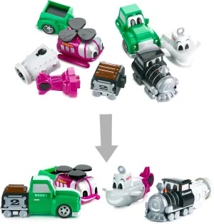 Mix or Match Vehicles Junior 2, Magnetic Toy Play Set, 8 Pieces