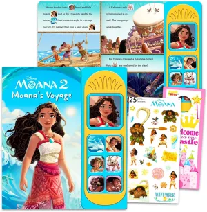 Moana Sound Book Set - Bundle of Disney Activity Interactive Learning Sound Book Plus Stickers, More | Moana Storybook for Kids, Girls