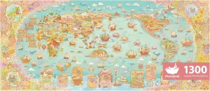 MOMIBOOK Puzzles for Adults 1300 Piece Jigsaw Puzzles of Flower Great Universal Guide, Painting Image World Map Challenging Hard Impossible Puzzle, Funny Toys & Games Christmas Birthday Gifts