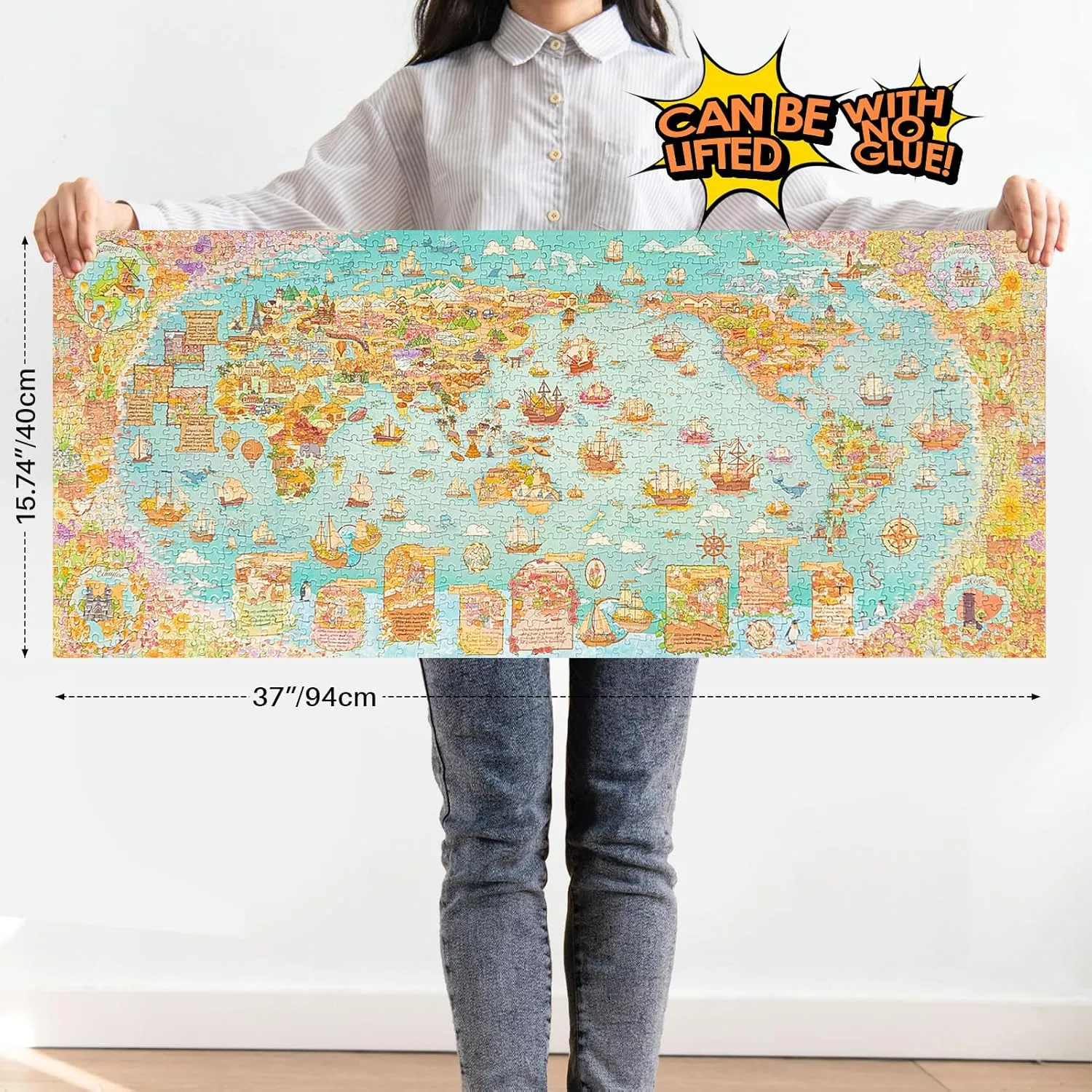 MOMIBOOK Puzzles for Adults 1300 Piece Jigsaw Puzzles of Flower Great Universal Guide, Painting Image World Map Challenging Hard Impossible Puzzle, Funny Toys & Games Christmas Birthday Gifts