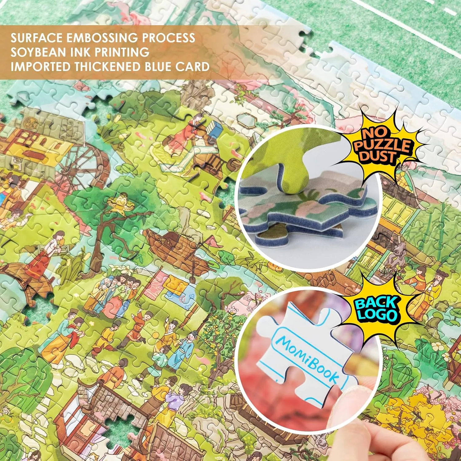 MOMIBOOK Puzzles for Adults 2000 Piece Jigsaw Puzzles of Wonderful Ancient Parade, Painting Image Chinese Twon Difficult Challenging Hard Impossible Puzzle, Toys & Games Christmas Birthday Gifts