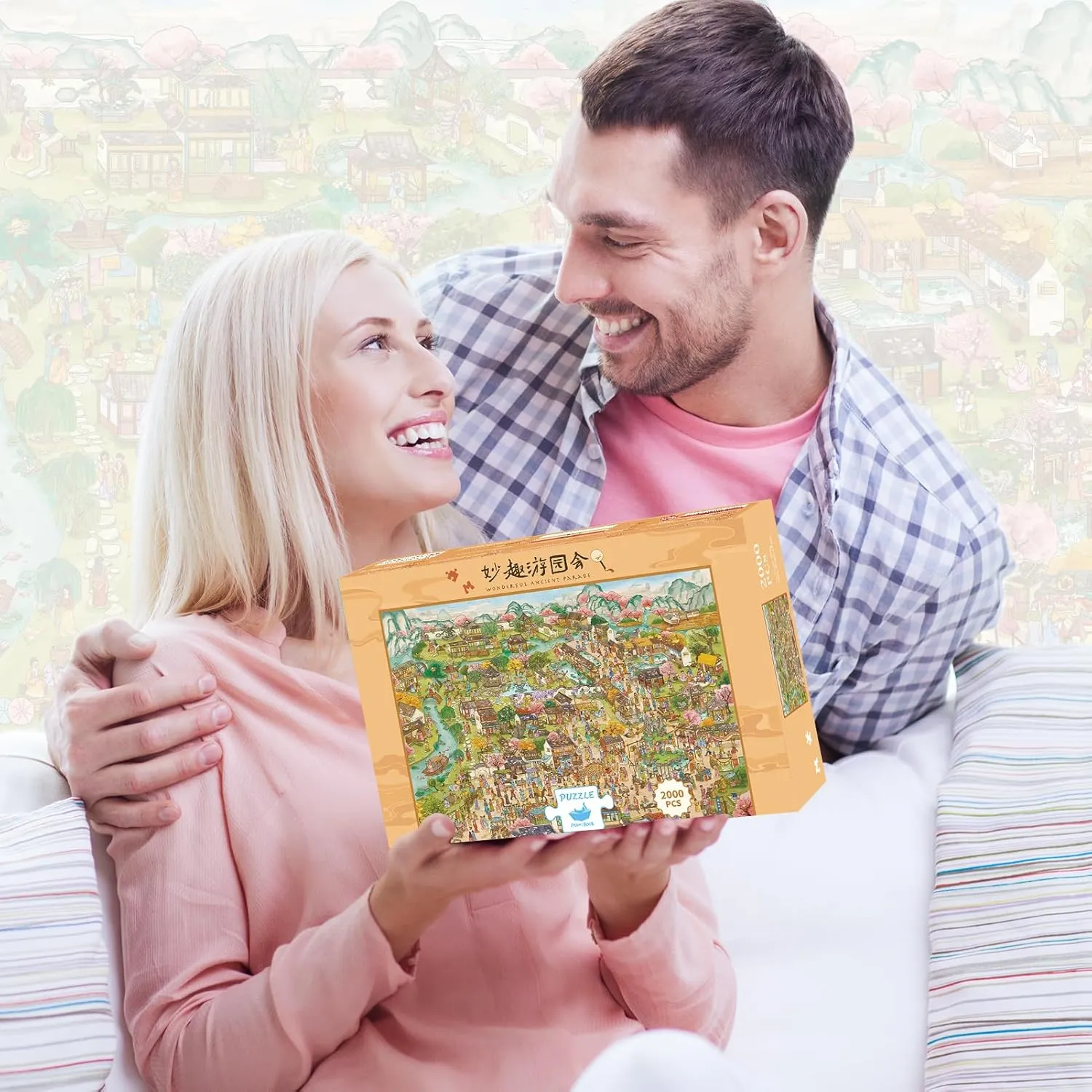 MOMIBOOK Puzzles for Adults 2000 Piece Jigsaw Puzzles of Wonderful Ancient Parade, Painting Image Chinese Twon Difficult Challenging Hard Impossible Puzzle, Toys & Games Christmas Birthday Gifts