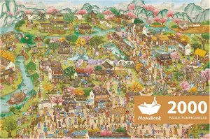 MOMIBOOK Puzzles for Adults 2000 Piece Jigsaw Puzzles of Wonderful Ancient Parade, Painting Image Chinese Twon Difficult Challenging Hard Impossible Puzzle, Toys & Games Christmas Birthday Gifts