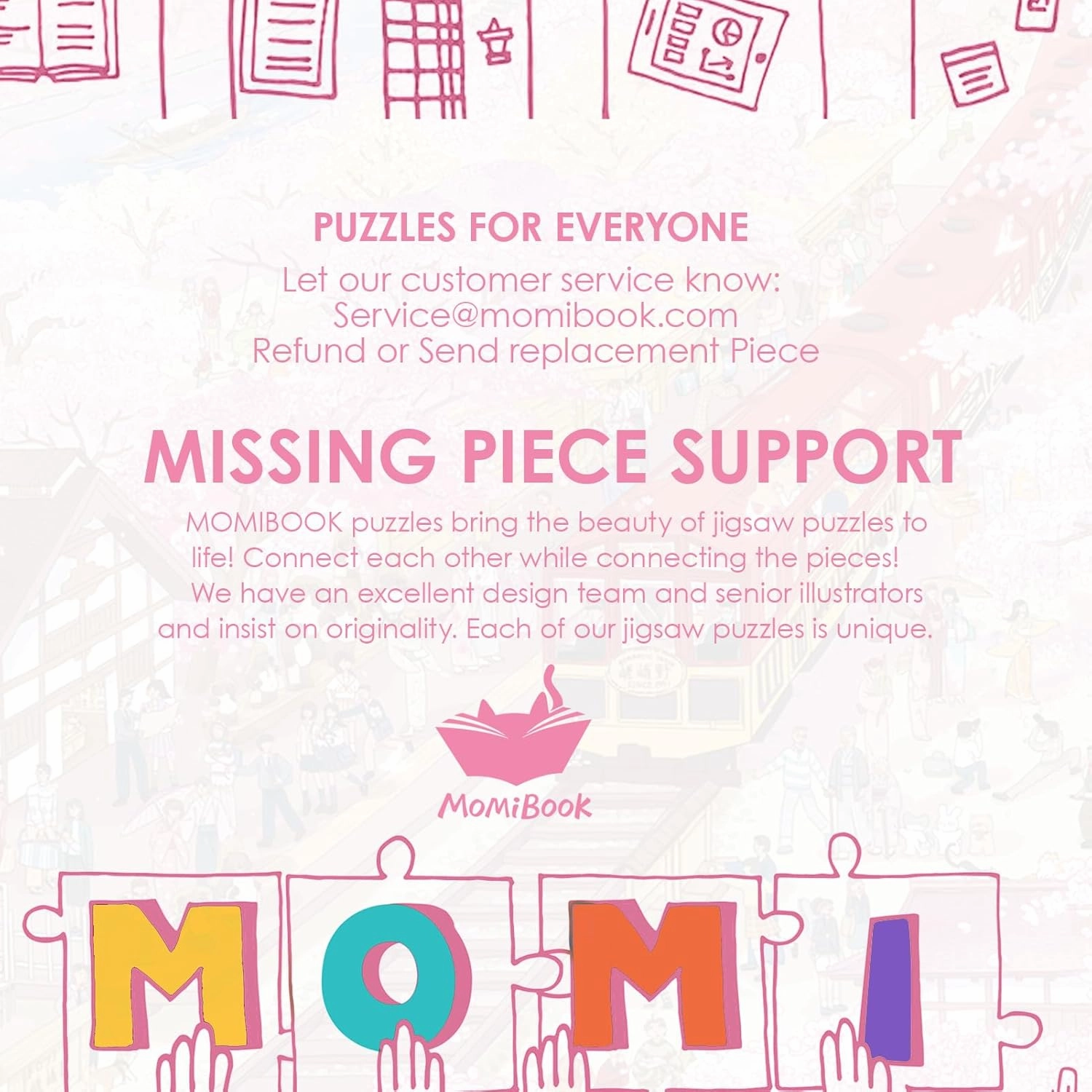 MOMIBOOK Puzzles for Adults 1000 Piece Jigsaw Puzzles of Arashiyama Sakura Tour, Painting Image Cherry Blossom Difficult Challenging Hard Impossible Puzzle Toys & Games Christmas Birthday Gifts