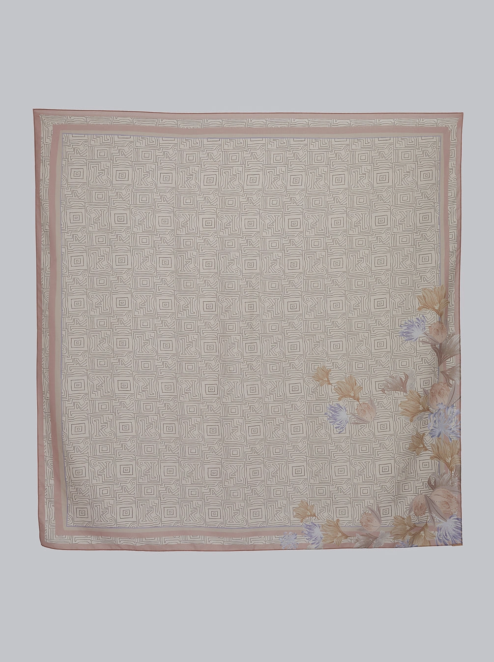 MONOGRAM MAZE SIGNATURE SCARF CHALK BEIGE