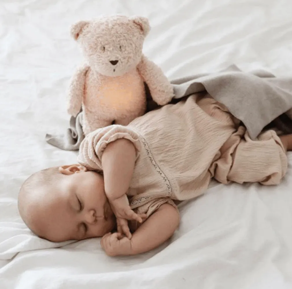 MOONIE ORGANIC HUMMING BEAR WITH LAMP ROSE