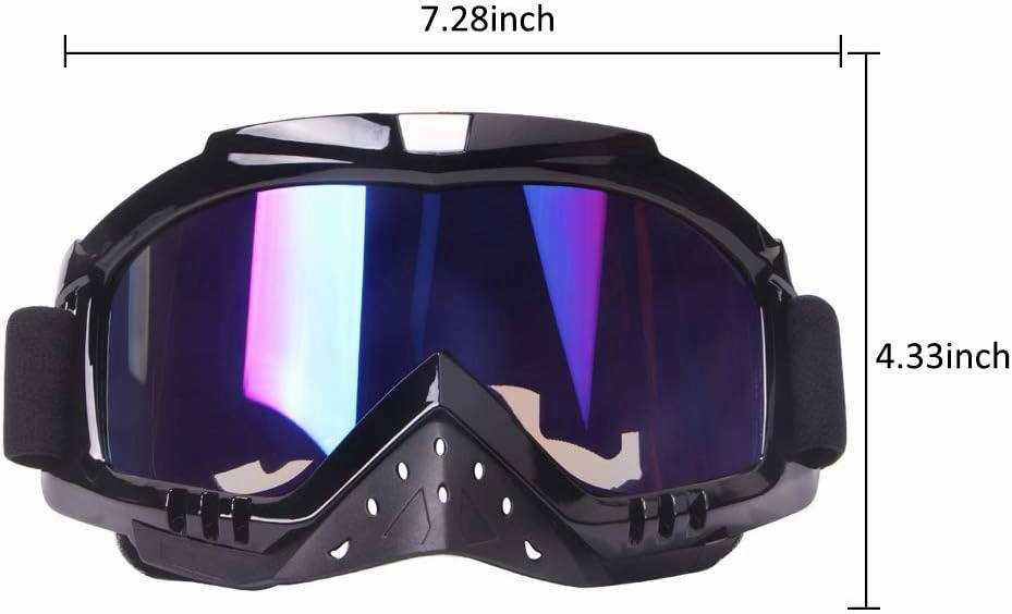 Motocross Goggles Motorcycle Goggles Grip For Helmet Anti UV Windproof Dustproof Anti Fog Glasses for ATV Off Road Racing with Cool Look Headwear Colorful Lens 2 in 1