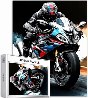 Motorcycle Sports car 1000 Piece Jigsaw Puzzles for Adults Motorcycle Racing Puzzles Challenging Family Activity Games Colorful DIY Handwork Craft Puzzle for Home Decor Gifts 27×20 Inches
