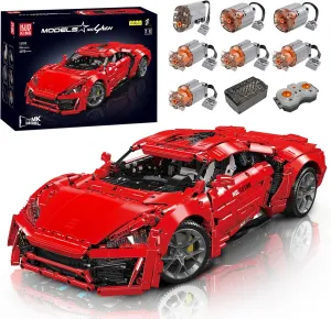 Mould King 13190 Super Sports Car Building Blocks, 4070 Pieces Technik Race Car Model Toy with 7 Motor, Remote Control Vehicle Collectible for Adult