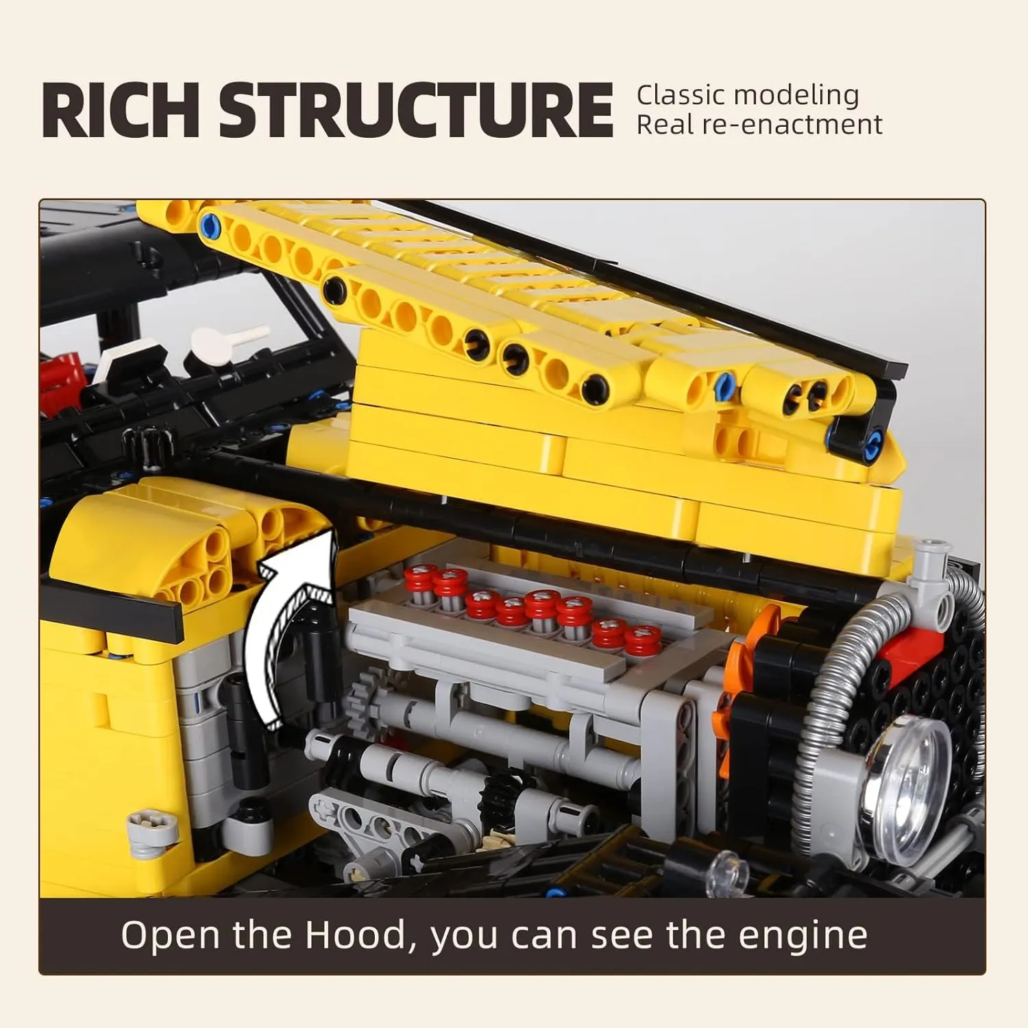 Mould King Vintage Car Technik Building Block Kits, Retro Sports Car Set to Build, MOC Racing Car Model Toy, Vehicle Gift for Kid Age 14/Adult Collections Enthusiasts-3564 Pieces