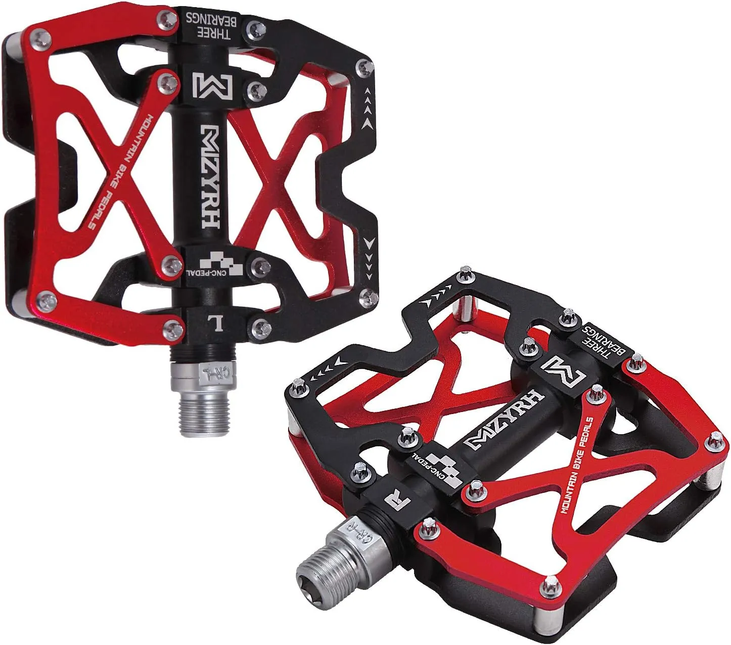 Mountain Bike Pedals, Ultra Strong Colorful CNC Machined 9/16" Cycling Sealed 3 Bearing Pedals