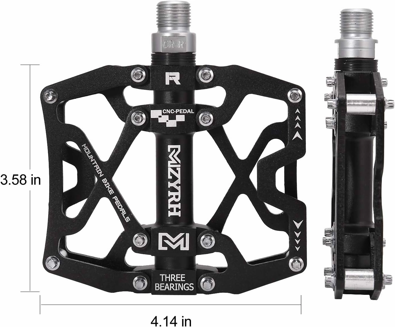 Mountain Bike Pedals, Ultra Strong Colorful CNC Machined 9/16" Cycling Sealed 3 Bearing Pedals