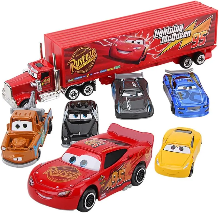 Movie Car Toy 1:55 The King& Chick Hicks & Mack Truck Uncle Diecast Vehicle Toys Set