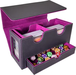 MTG Deck Box with 2 Commander Display Windows, Card Deck Box for 320  Single Sleeved Cards, Leather Magnetic Card Storage Box Fits for MTG TCG CCG Magic Cards