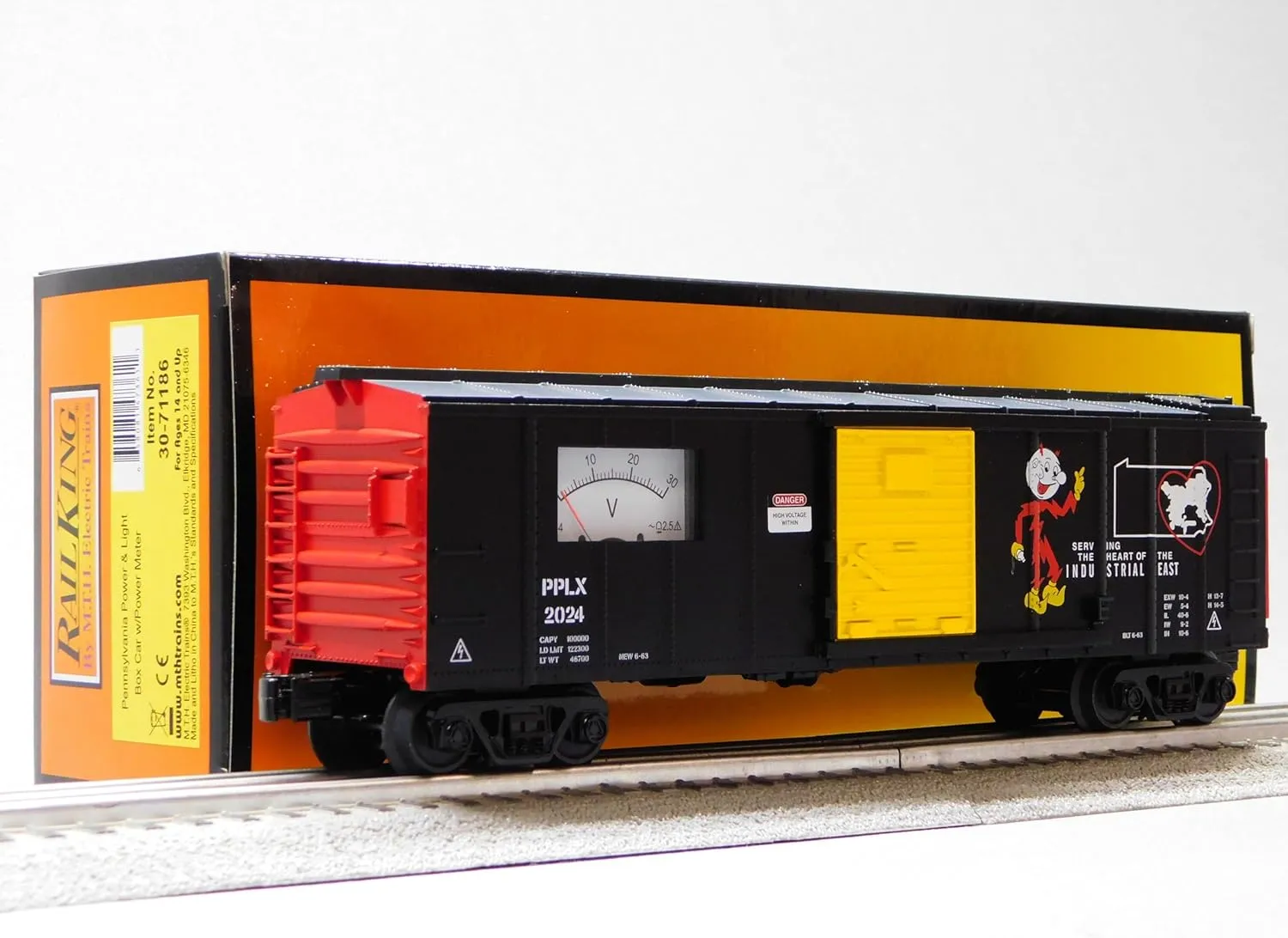 MTH RAILKING Pennsylvania Power & Light Power Meter BOXCAR O Gauge 30-71186
